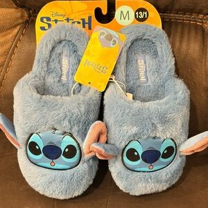 Disney Blue Stitch Plush Slip-On Slippers